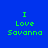Blue background with green pixelated text 'I Love Savanna' arranged in four distinct layouts across a of white rectangular