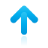 Blue gradient arrow pointing upward with a subtle reflection on a gray background.