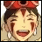 Pixelated anime-style character with red hair bow, closed eyes, and open mouth, next to 'AnimeIM' and 'com' text on black background.