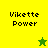 Pixelated image with "Vikette Power" text on yellow and green backgrounds, featuring a small green star in the top-right quadrant and a larger yellow star in the bottom-left quadrant.