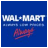 Animated contact sheet of a Walmart-themed AIM buddy icon showing sequential text changes across 11 frames on a blue background with white and red text elements.