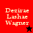 Pixelated text 'Desirae Lashae Wagner' appears on red and black backgrounds with a star symbol changing from black to red.