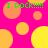 Bright pink background with scattered orange and yellow circles; green text "I ROCK!!!!" appears four times in pixelated font.