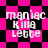 Pixelated text 'maniac Killa Lette' appears over alternating black and pink checkered or diamond-shaped backgrounds in a static image.