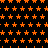A static pattern of orange star shapes on a black background with a gray corner overlay.