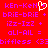 Red background with purple pixelated text and a white heart symbol, arranged in two mirrored of repeated phrases