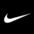 Three white Nike swoosh symbols on black background with one gray square in bottom right corner.