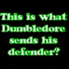 A person in historical costume performs on stage, with text overlays describing the outfit as 'Dumbledore's defender' and 'dancing shoes, women's clothing'.