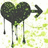 A pixelated heart-shaped icon with dark green and black tones, featuring dripping effects on the left side and a small anchor symbol attached to its right edge.