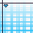 Animated contact sheet of a 48x48 pixel buddy icon showing sequential text animation with heart symbols on blue grid background.