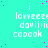 Cyan background with repeated white pixelated text 'i loveee daviid ccoook' and scattered pink dots, static image.