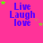 identical pixelated icons with 'Live Laugh love' text on a bright pink background, each featuring small green and pink stars