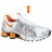 A white athletic shoe with orange accents appears in three views, each paired with distinct orange text above it: 'I', 'LOVE', and 'AYA'.