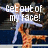 Animated sequence showing two figures in dynamic poses with overlaid text changing between frames.