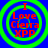Four identical circular icons with green concentric rings on a blue background, each displaying red text reading "I Love Cierra XPP".