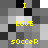 Yellow text on a grayscale pixel displays 'I LOVE SOCCER' with one instance of 'SOCCER' rendered as 'sOcCeR', alternating between two states