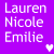 Purple background with white text listing names and 'Best Friends 4ever' alongside three heart symbols.