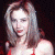 A pixelated contact sheet showing two frames of an animated icon featuring a woman in a red top on the left and green text reading "Original Icons .com" on the right against a dark background.