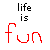 red and black text on white background with animated changes in the central 's words