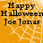 Animated orange background with white spiderweb pattern displaying "Happy Halloween Joe Jonas" text, transitioning from full view to partial reveal.