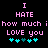 Pixelated text in pink and cyan on black background with two identical phrases side-by-side.