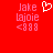 Red background displays two side-by-side text blocks with pink pixelated text and a white heart symbol above the left block.
