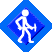 Six blue diamond-shaped with white stick figures performing various hammering actions on a gray background