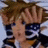 Pixelated static image of a character with brown hair and dark clothing against light background, rendered in low-resolution 48x48 pixels with visible dithering and color blending.