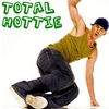 Green text 'TOTAL HOTTIE' above a person in a green tank top, dark pants, and blue cap performing a dance pose.