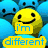 A four- of pixelated text and imagery with distinct color schemes and backgrounds