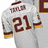 A pixelated image of a white sports jersey with brown and gold trim, displaying 'TAYLOR' and '21' on the back, next to a yellow background with red pixelated text reading 'We will miss you sean taylor'.