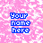 A contact sheet of six 48x48 pixel AIM buddy icons arranged in a 3x2 grid, each featuring the text 'Your name here' over a distinct camouflage-style background pattern with varying color schemes.
