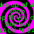 A static image with four identical spiral patterns on a bright pink background, overlaid with green text repeating 'wake up at 4', 'shop', 'dp fill you', 'buy buy', and 'BLACK FRIDAY' in a