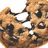 A pixelated image of a chocolate chip cookie with visible bite marks, paired with blue text reading "When life gets you down" and "EAT A COOKIE!"