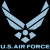Animated contact sheet showing U.S. Air Force logo and fighter jet frames with sequential motion effects on black background.