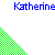 Blue text "Katherine" appears four times around a green checkered triangular shape on white background.