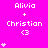 A bright pink background displays repeated text 'Alivia + Christian <3' with varying heart symbols in a