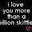 Black background with repeated white text 'i love you more than a billion skittle' and pink heart symbols, arranged in a pattern