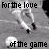 Animated soccer player in motion with text overlays cycling through 'for the love of the game' and 'love' highlighted in red.