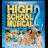 Pixelated icon with yellow text 'HIGH SCHOOL MUSICAL' over blue background, featuring four figures in casual poses below the text.