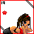 Animated contact sheet of a pixel art character with braided hair in various poses and text frames displaying "I could be your shooting star".