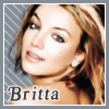 Britney Spears avatar with brown hair and light makeup, showing two side-by-side views of her face against different backgrounds with the name 'Britta' below.