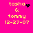 Pixelated text and symbols on a bright pink background with yellow lettering, showing animation variations of the 'tasha' icon.
