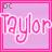 Pixelated pink and purple icon with stylized text 'Taylor' in the center, framed by a matching border.