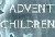 Pixelated static image with white text reading 'ADVENT CHILDREN' on a blue-gray gradient background.