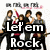 Animated icon shows a group of five people with guitars, with text changing from 'Let em Rock' to 'Let em Roll' and 'and' in different frames.