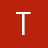 A white capital letter T centered on a solid red background with subtle shading on the right side of the vertical stem.