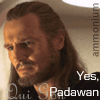 Animated sequence of a man with long brown hair and beard in a black shirt, showing facial expression changes with overlaid text.