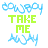 Animated contact sheet of a 3x3 grid showing sequential frames of a pixelated text-based buddy icon with changing star counts and slight variations in the word "away".