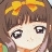 Pixelated close-up of a character with brown hair, bangs, and a yellow bow, showing large eyes and a neutral expression.